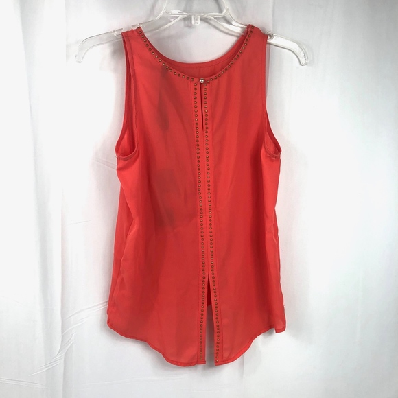 Renee C. Orange Studded Back Sleeveless Top S NWT - Picture 3 of 8